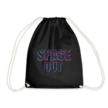 Space Out T-Shirt Geschenk Alien Universum - Turnbeutel - Schwarz - Vorne