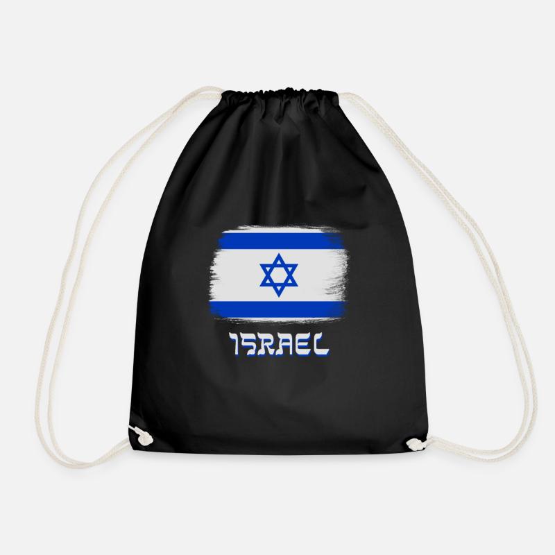 Israel Flagge mit Davidstern - Turnbeutel - Schwarz