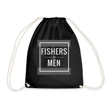 Human fisherman, Christian - Drawstring Bag - black - Front