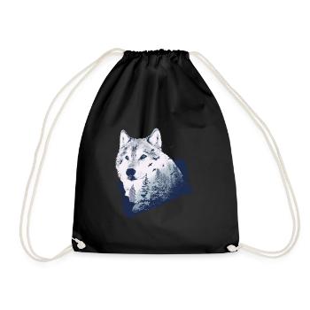 Wolf - Turnbeutel - Schwarz - Vorne