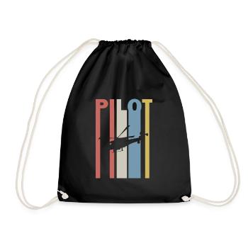 Helikopter T-Shirt Geschenk Hubschrauber - Turnbeutel - Schwarz - Vorne
