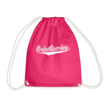 Orientierungslauf T-Shirt Geschenk Lauf-Sport - Turnbeutel - Fuchsia - Vorne