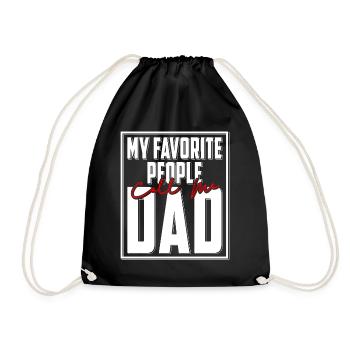 My Favorite People Call Me Dad Father's Day T-Shirt - Drawstring Bag - black - Front