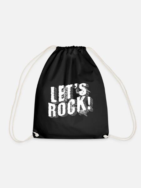 Lets Rock T-Shirt Geschenk Rock n Roll - Turnbeutel - Schwarz
