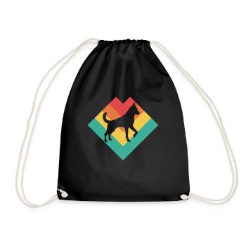 dog owners - Drawstring Bag - black - Front