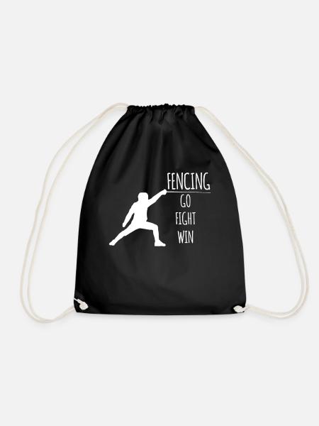 Geschenk fechten Fechter Fecht Kampf shirt - Turnbeutel - Schwarz