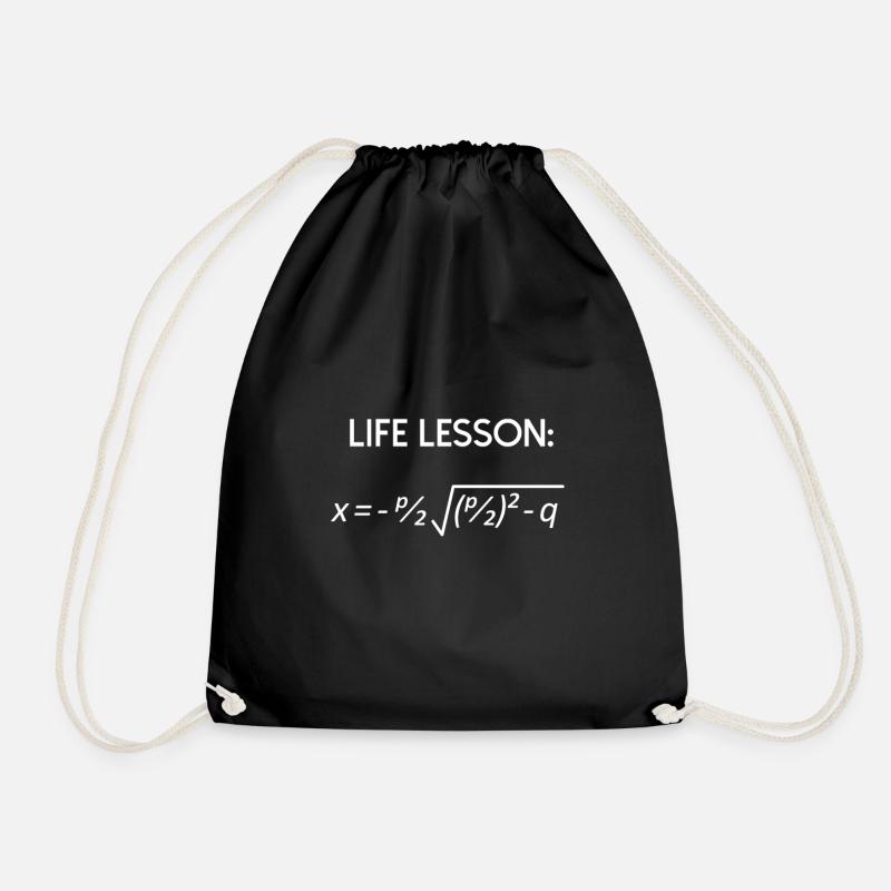pq - Formel Life Lesson Matheformel - Turnbeutel - Schwarz