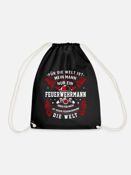 Feuerwehr Feuer Feuerwehrmann Stolz Welt - Turnbeutel - Schwarz