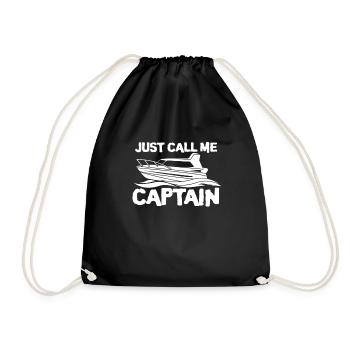 Boot Jacht Kapitän Schiff Steuermann Geschenk - Turnbeutel - Schwarz - Vorne