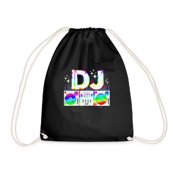 DJ Djing Disc Jockey Disc Jockey Party Gift - Drawstring Bag - black - Front