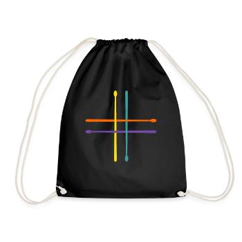 Batteur Batteur T-shirt Tambour Tambour - Sac de sport léger - noir - Devant