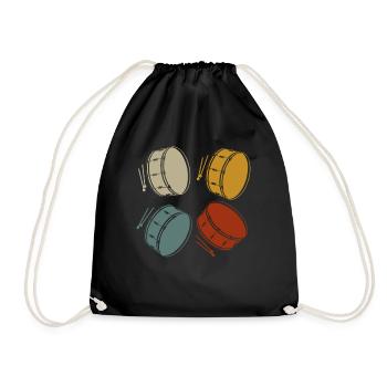 Batteur Batteur T-shirt Tambour Tambour - Sac de sport léger - noir - Devant