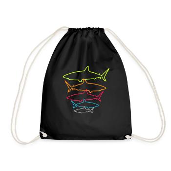 Requins Hai Shark Cadeau de mer plongeur de requins - Sac de sport léger - noir - Devant