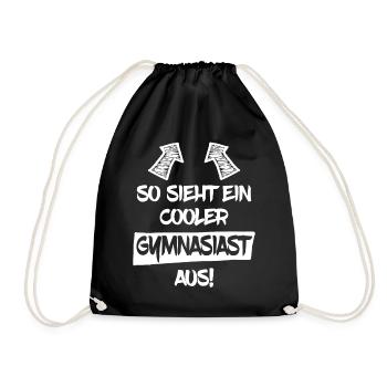 Einschulung Gymnasium 5. Klasse Gymnasiast - Turnbeutel - Schwarz - Vorne