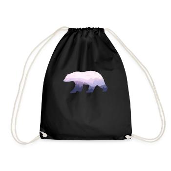 Bär Bear Bären Berge Braunbär Grizzly Geschenk - Turnbeutel - Schwarz - Vorne