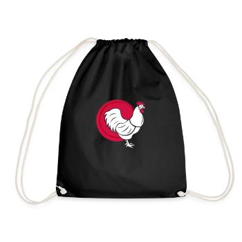 Chicken chickens chicken farm egg bird gift - Drawstring Bag - black - Front