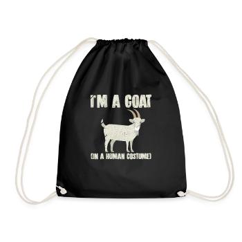 Goat goat goat goat costume gift - Drawstring Bag - black - Front