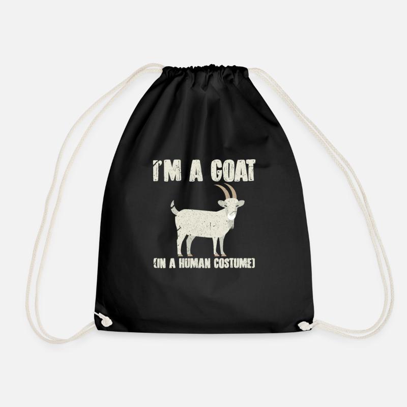 Goat goat goat goat costume gift - Drawstring Bag - black
