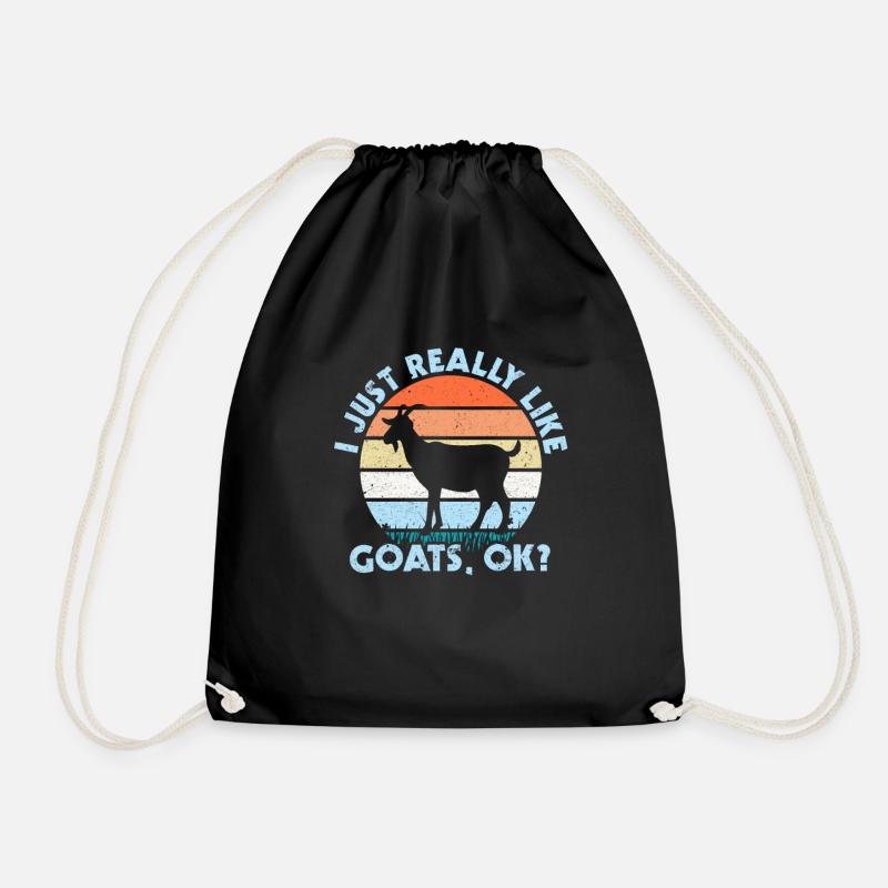 goat - Drawstring Bag - black