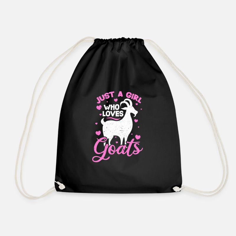 goat - Drawstring Bag - black