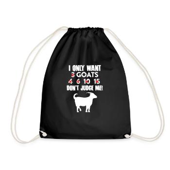 Goat goat goat goat farmer gift - Drawstring Bag - black - Front