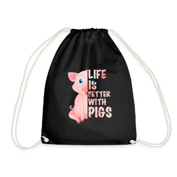 Cochon cochon cochon cadeau de truie - Sac de sport léger - noir - Devant