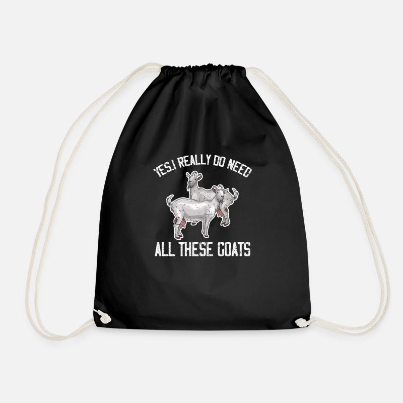 Chèvre chèvre chèvre chèvre cadeau paysan - Sac de sport léger - noir