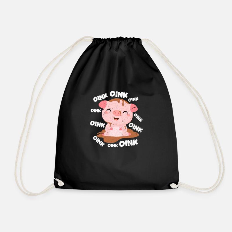 Schweinchen - Turnbeutel - Schwarz