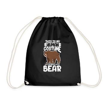 Costume d'ours - Sac de sport léger - noir - Devant