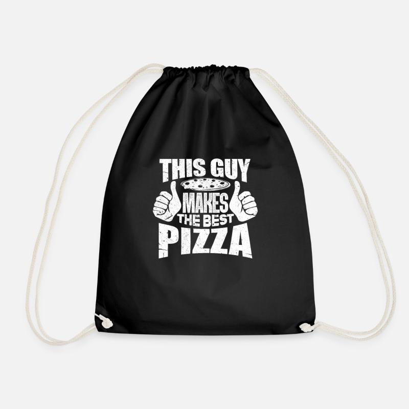 Pizza Pizzeria Italienisch Essen Geschenk - Turnbeutel - Schwarz