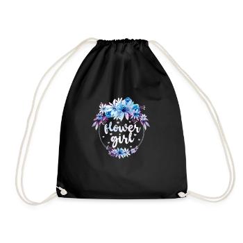 Flower child flower girl wedding marriage gift - Drawstring Bag - black - Front