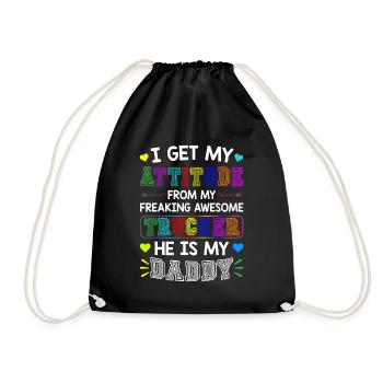 My Freaking Awesome Trucker Hey Is My Daddy - Drawstring Bag - black - Front