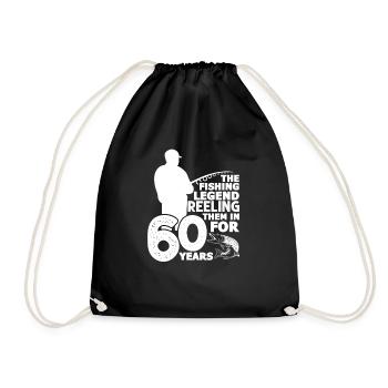 Anglers 60 years - Drawstring Bag - black - Front