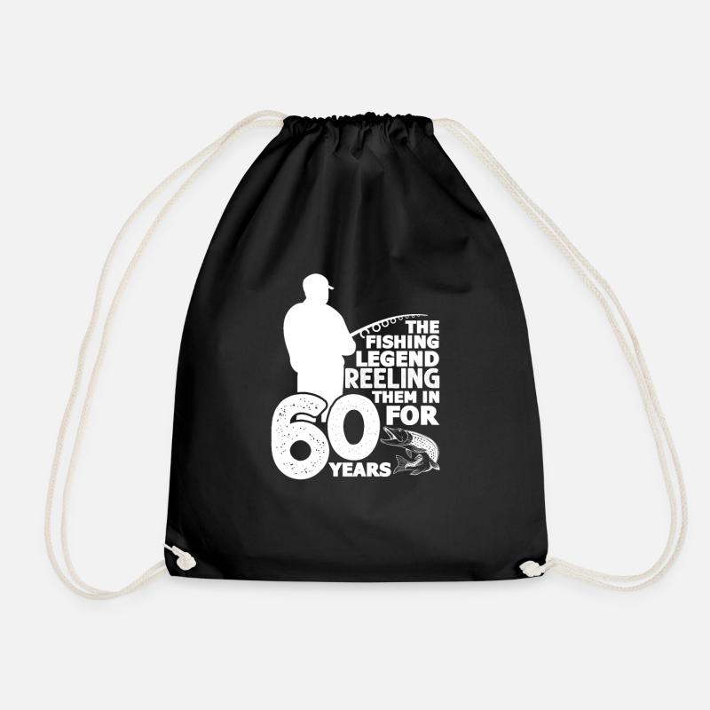 Angler 60 Jahre - Turnbeutel - Schwarz