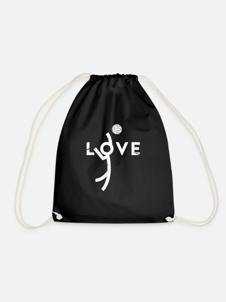 Volley Beach Volleyball Beachvolleyball Geschenk - Turnbeutel - Schwarz