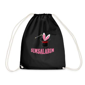 Kinder SIMSALABIM Zauberer / Zauberin - Turnbeutel - Schwarz - Vorne