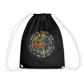 Find My Soul Mushroom Mycologist Vintage - Drawstring Bag - black - Front