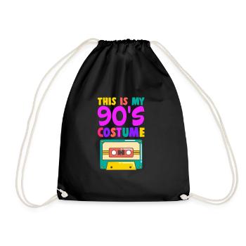 90er Jahre - Turnbeutel - Schwarz - Vorne