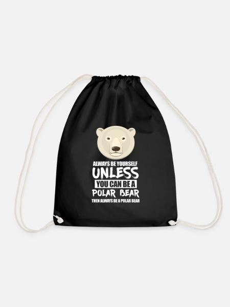 Polar Bear Polar Bear Bear Bear Arctic Gift - Drawstring Bag - black