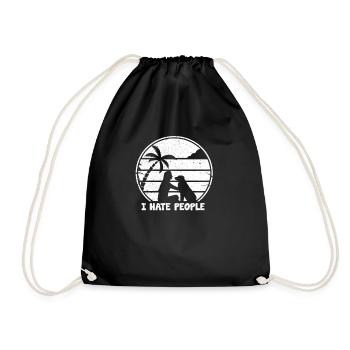 Dog I Hate People - Drawstring Bag - black - Front