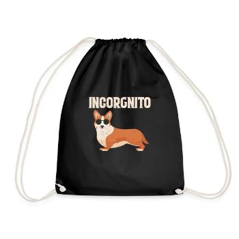 Corgi Wales Dog Welsh Corgi Pembroke Gift - Drawstring Bag - black - Front