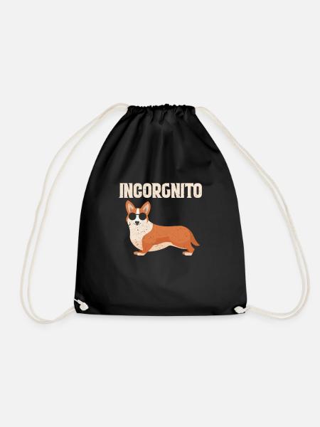 Corgi Wales Hund Welsh Corgi Pembroke Geschenk - Turnbeutel - Schwarz