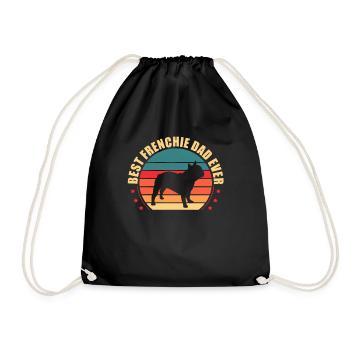 French bulldog - Drawstring Bag - black - Front