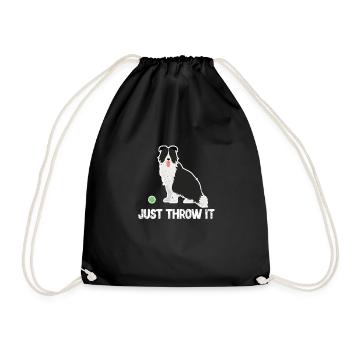 Border collie - Sac de sport léger - noir - Devant