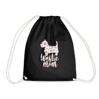 Westie West Highland White Terrier - Drawstring Bag - black - Front