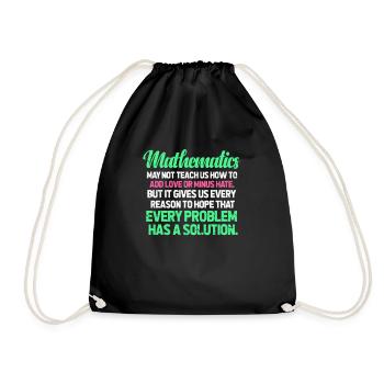 Mathe Mathematik Lehrer Algebra Schule Pi Geschenk - Turnbeutel - Schwarz - Vorne