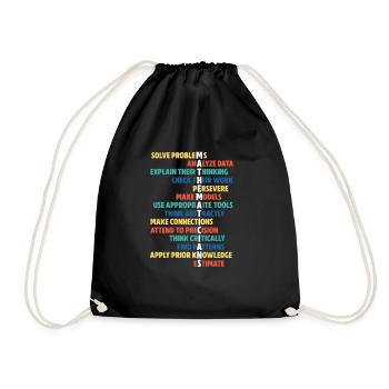 Mathe Mathematik Lehrer Algebra Schule Pi Geschenk - Turnbeutel - Schwarz - Vorne