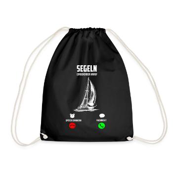 Segeln | Geschenk Segler | Geschenk Segeln lustig - Turnbeutel - Schwarz - Vorne