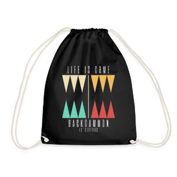Backgammon Player Board Game T-Shirt Gift - Drawstring Bag - black - Front