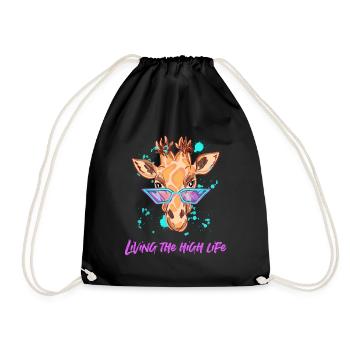 Girafe cool - Sac de sport léger - noir - Devant